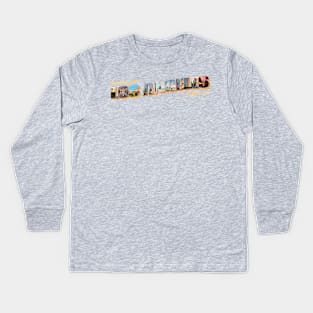 Greetings from Los Angeles in California Vintage style retro souvenir Kids Long Sleeve T-Shirt